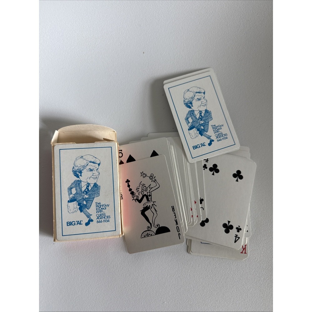 Custom Promotional Playing Card illustration with "BIG AL" and "Curtis Agencies"
